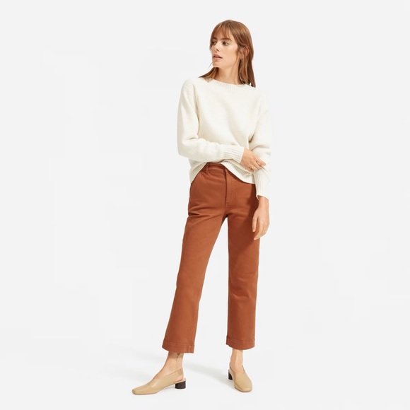 Everlane Straight Leg Crop in Cocoa Brown size 2 short - Picture 3 of 5